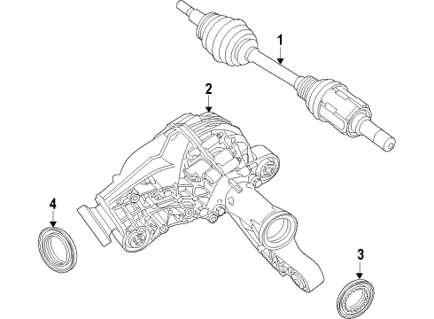 2018 Jeep Grand Cherokee Front Axle, Differential, Drive Axles, Propeller Shaft Axle Half Shaft Left Diagram for 68193661AB