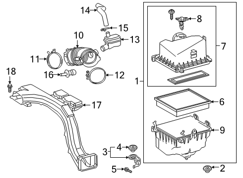 2021 Toyota RAV4 Filters Cleaner Assembly, Air W Diagram for 17700-F0011