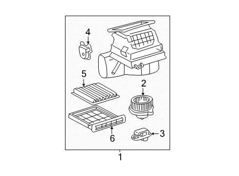 2003 Toyota RAV4 Blower Motor & Fan Motor Diagram for 87103-42040