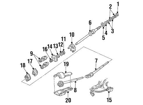 2002 Mercury Grand Marquis Shaft & Internal Components Intermed Shaft Diagram for YW7Z-3B676-AA