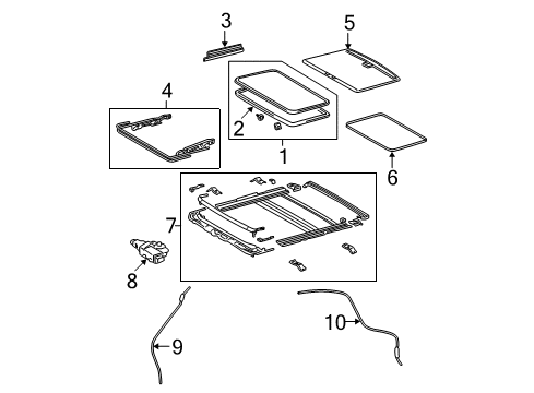 2007 Toyota RAV4 Sunroof Housing Assembly Diagram for 63203-0R010