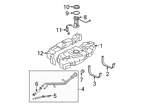 2005 Lincoln Navigator Senders Fuel Cap Diagram for 8C2Z-9030-A