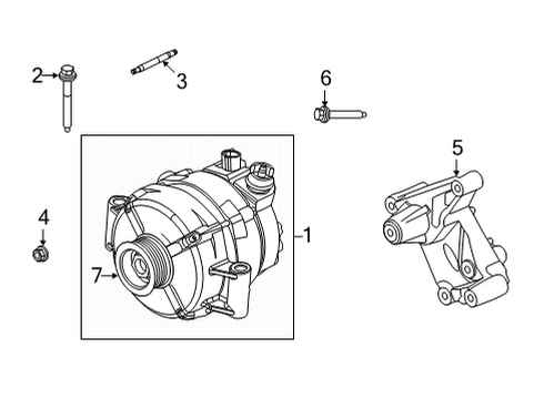 2020 Ford F-350 Super Duty Alternator Bracket Diagram for LC3Z-10A313-A