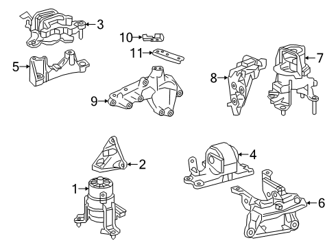 2020 Lexus ES350 Engine & Trans Mounting Bracket Sub-Assembly, En Diagram for 12303-31010