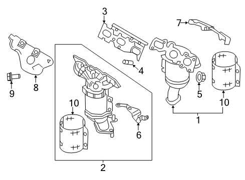 2013 Lincoln MKZ Exhaust Manifold Converter Shield Diagram for DG9Z-5E258-A