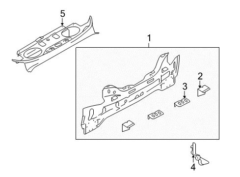 2014 Infiniti Q60 Rear Body Panel Rear Upper Diagram for 79110-JL00A