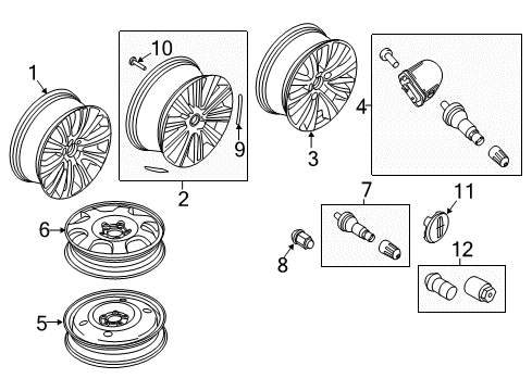 2018 Lincoln MKX Wheels Wheel, Spare Diagram for FA1Z-1007-E