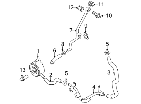 2017 Nissan Quest Oil Cooler Hose Water Diagram for 21306-JN00A