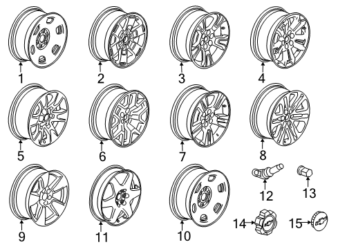 2017 Chevrolet Colorado Wheels, Covers & Trim Wheel, Alloy Diagram for 23378276