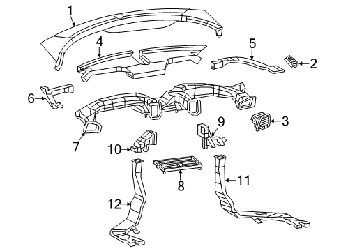 2016 Dodge Dart Ducts Outlet-Air Conditioning Outlet Diagram for 1SV17DX9AB