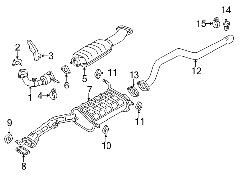 2002 Kia Sportage Exhaust Components Bracket Assembly-Front Pipe Diagram for 0K07A40080