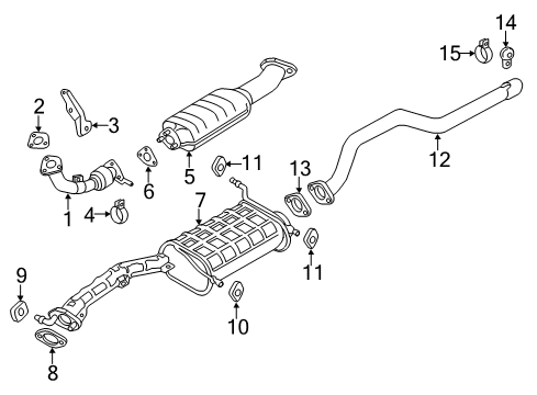 2002 Kia Sportage Exhaust Components Rubber-Hanger Diagram for 0F60240061