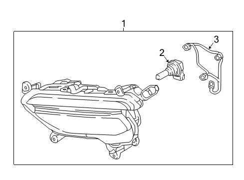 2018 Hyundai Santa Fe Sport Bulbs Front Driver Side Fog Light Assembly Diagram for 92201-4Z510