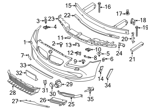 2014 BMW 640i xDrive Gran Coupe Parking Aid Ultrasonic Sensor Montecarloblau Diagram for 66209233044