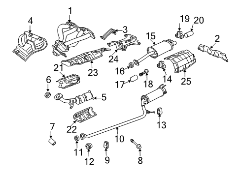 2011 Honda Civic Exhaust Manifold Rubber, Exhuast Mounting Diagram for 18215-SNX-A11