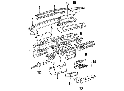 1994 Oldsmobile Cutlass Supreme Instruments & Gauges Instrument Cluster Diagram for 16149143
