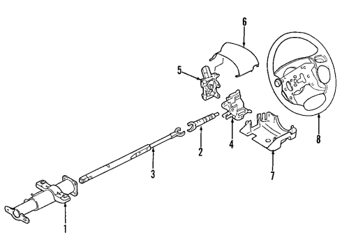 1997 Buick Park Avenue Steering Column, Steering Wheel COLUMN, Steering Diagram for 26053021