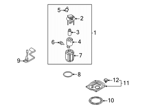2021 Kia Sorento Fuel Injection Backup O-Ring Diagram for 353172T001