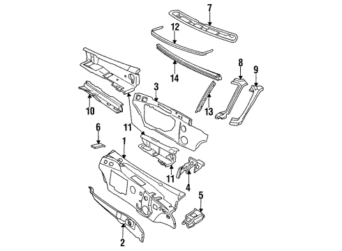 1995 Oldsmobile 98 Cowl Sealing Strip-Windshield Diagram for 20739438