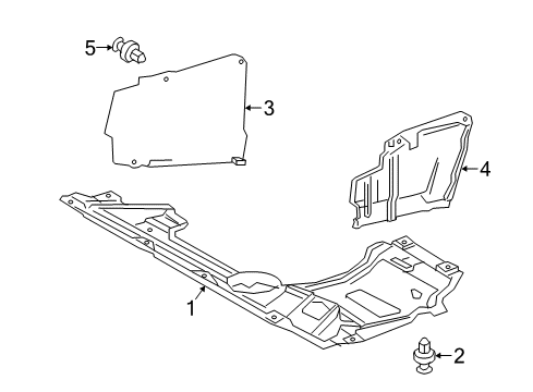 2016 Lexus NX300h Splash Shields Side Cover Diagram for 51444-48030