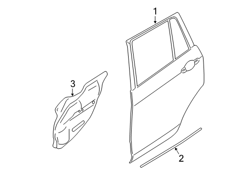 2014 BMW X1 Rear Door Door, Rear Left Diagram for 41002993819