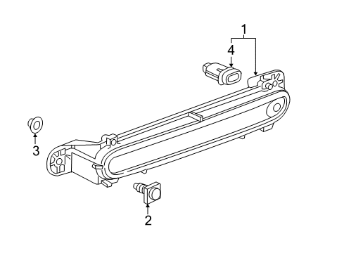 2016 Chevrolet Malibu Limited High Mount Lamps High Mount Lamp Stud Diagram for 11569652