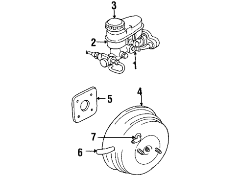 1998 Chrysler Sebring Hydraulic System Line Brake Booster Vacuum Diagram for 4616497