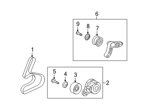 2009 Acura TSX Belts & Pulleys Tensioner Assembly, Automatic Diagram for 31170-R40-A01