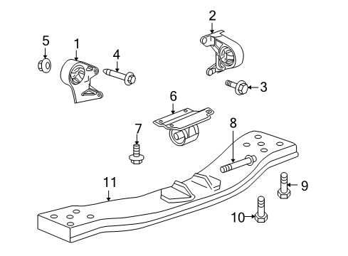 2005 Jeep Liberty Engine & Trans Mounting Support-Transmission Diagram for 52129089AE