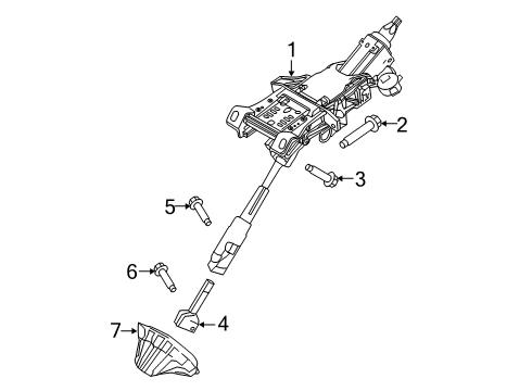 2020 Ford Transit Connect Steering Column & Wheel, Steering Gear & Linkage Steering Column Diagram for KV6Z-3C529-A