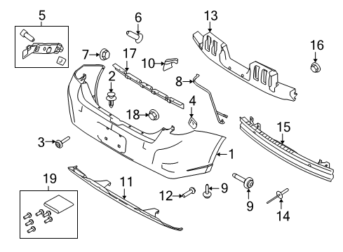 2009 Ford Focus Rear Bumper Bumper Cover Diagram for 9S4Z-17K835-BAPTM