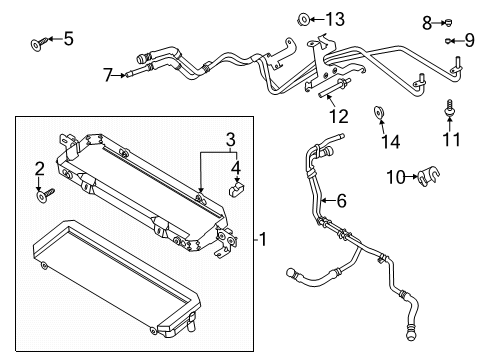 2021 Ford Mustang Oil Cooler Cooler Line Diagram for KR3Z-7R081-C