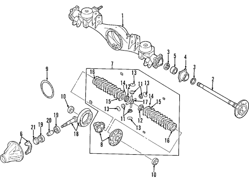 1997 Infiniti QX4 Rear Axle, Differential, Propeller Shaft Final Drive Assembly Diagram for 38300-K4513