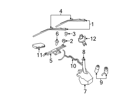 2007 Jeep Commander Wiper & Washer Components WIPER Arm-Rear WIPER Diagram for 5174877AA