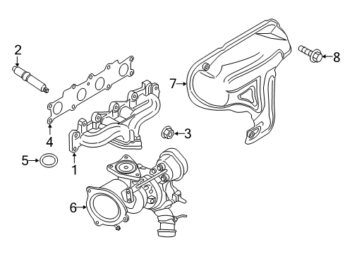 2015 Ford Transit Connect Exhaust Manifold Heat Shield Diagram for BM5Z-9N454-B