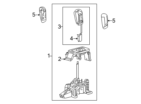 2007 Ford Expedition Gear Shift Control - AT Shroud Cover Diagram for 7L1Z-7L468-B