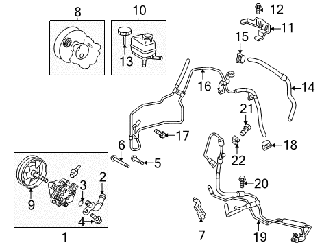 2007 Scion tC P/S Pump & Hoses, Steering Gear & Linkage Power Steering Pump Union Diagram for 44337-32110