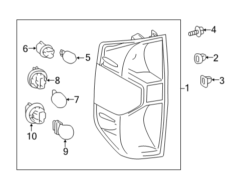 2018 Toyota Tundra Bulbs Combo Lamp Assembly Screw Diagram for 90148-A0014