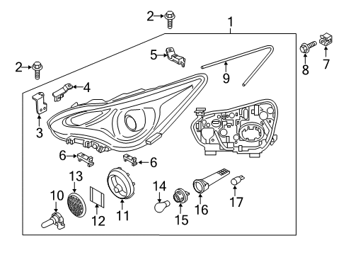 2018 Kia Stinger Headlamps Bracket Assembly-Head Lamp Diagram for 92132J5000