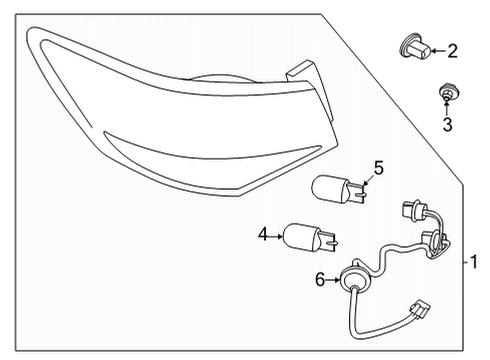 2021 Nissan Sentra Bulbs Combination Lamp Assy-Rear, RH Diagram for 26550-6LB0A