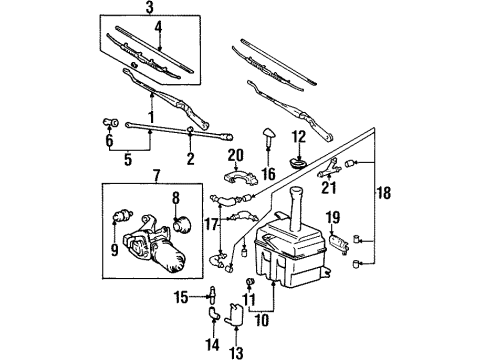 1995 Hyundai Accent Wiper & Washer Components Wiper Blade Rubber Assembly(Passenger) Diagram for 98361-22000