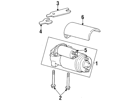 1992 GMC C1500 Starter Mount Bolt Diagram for 12337924