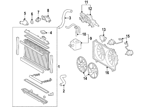 2006 Lexus GS430 Cooling System, Radiator, Water Pump, Cooling Fan Motor, Cooling Fan Diagram for 16363-31020