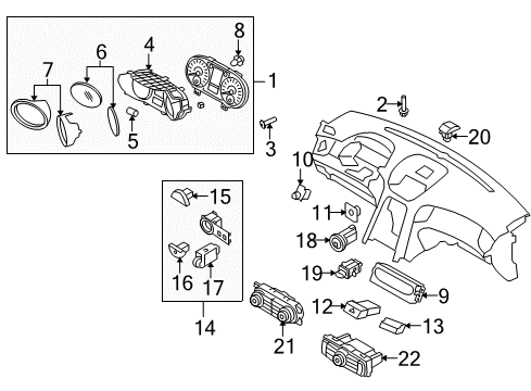 2011 Hyundai Genesis Coupe Instruments & Gauges Cluster Assembly-Instrument(Mph) Diagram for 94001-2M190