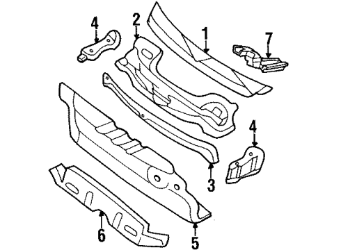 1999 Mercury Villager Cowl Dash Panel Diagram for XF5Z1201610BA