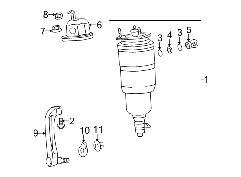 2011 Lexus LS460 Struts & Components - Front Strut Assembly O-Ring Diagram for 90301-04011