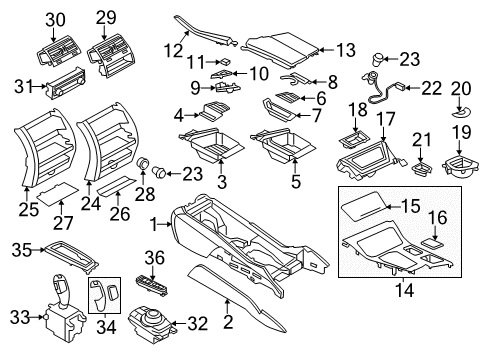 2014 BMW 535i xDrive Auxiliary Heater & A/C Lock, Armrest Diagram for 51169213661