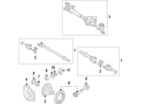 2013 Ford F-350 Super Duty Front Axle, Axle Shafts & Joints, Differential, Drive Axles, Propeller Shaft Ring & Pinion Diagram for DC3Z-3222-A