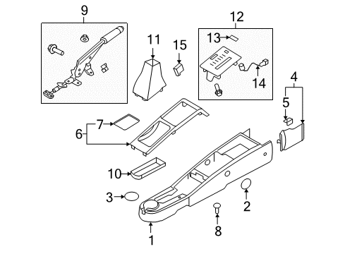 2009 Chevrolet Aveo5 Parking Brake Console Body Diagram for 95983103