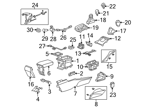 2010 Acura TSX Parking Brake Garnish Assembly, Rear (Gray) Diagram for 83403-TL0-G01ZB